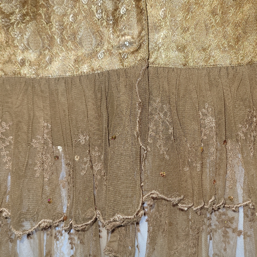 NWT Sandy Starkman Victorian Polyester Brocade Peplum Jacket Gold Womens Med - Picture 5 of 10